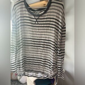 Dress Barn Sunday Long Sleeved Striped Tee